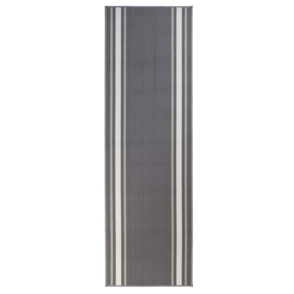 Solid Border Design Cut to Size Gray Color 31 .5" Width x Your Choice Length Custom Size Slip Resistant Stair Runner Rug