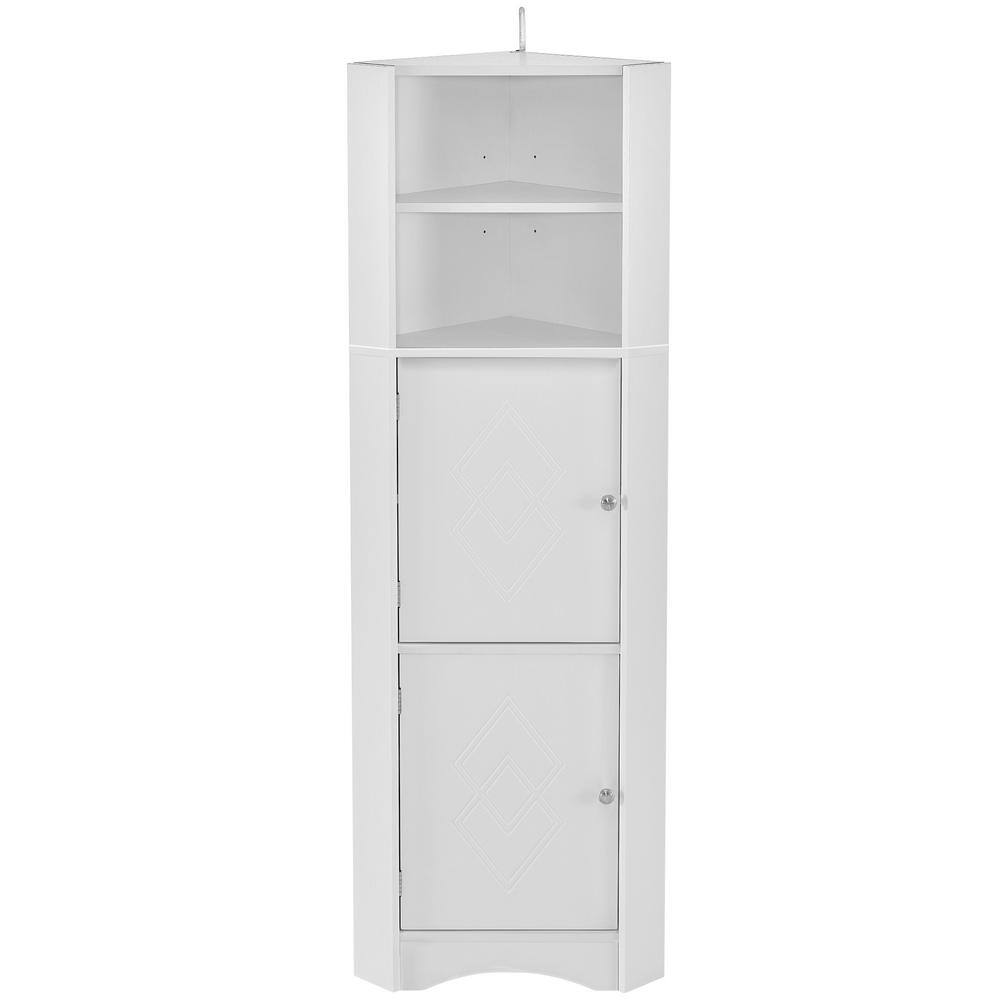 21.16 in. W x 12.8 in. D x 61.02 in. H in White MDF Ready to Assemble Bathr