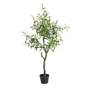 Artificial 49 in. Olive Tree in black pot