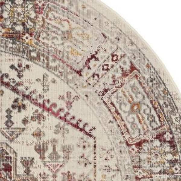 8 ft. x 10 ft. Ivory Black and Gray Abstract Non Skid Area Rug