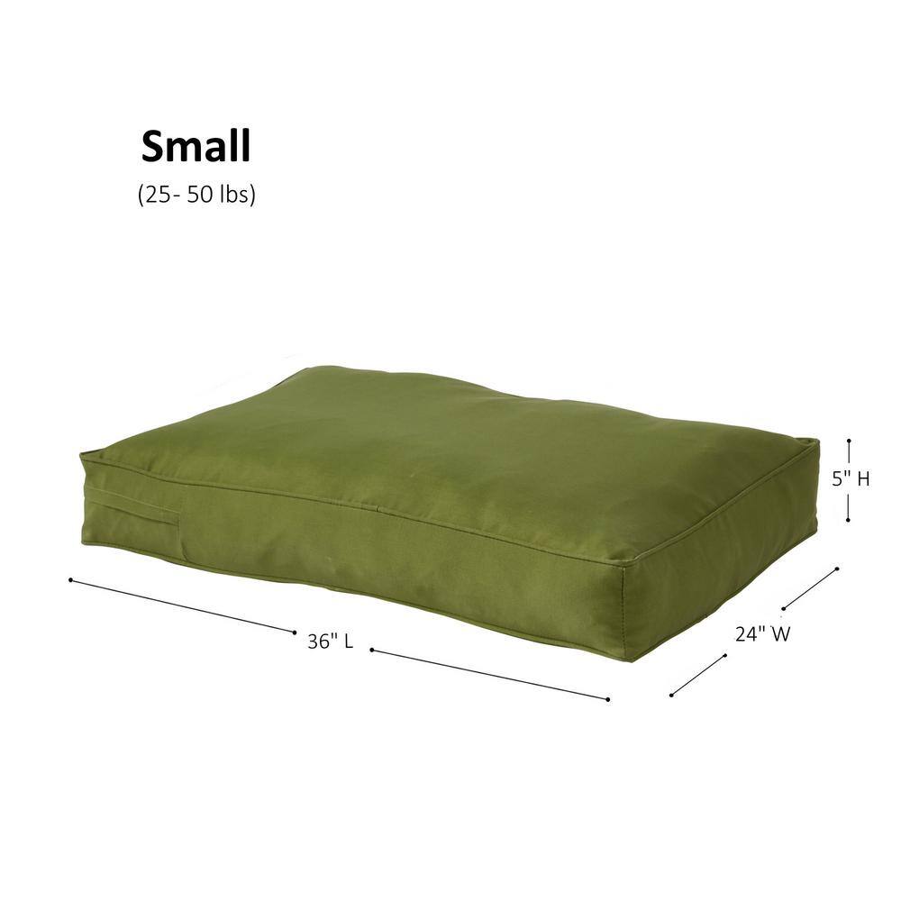 Small Hunter Green Polyester Outdoor Dog Bed