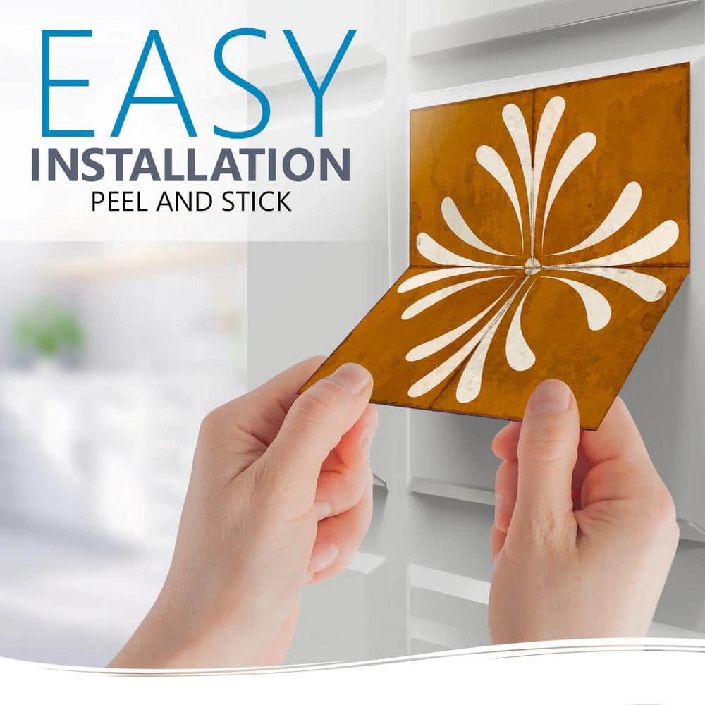 12x12 Dark Brown and White Vinyl Peel and Stick Tiles