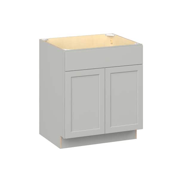 Emerson Whisper Gray Base Sink Base with 2 Door Ready to Assemble Kitchen Cabinet (30 in. W x 34.5 in. H x 24 in. D)