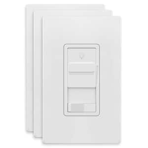 Kalide Dimmer Switch 200-Watt LED/CFL and 300-Watt Incandescent/Halogen Single Pole or 3-Way, White (3-Pack)