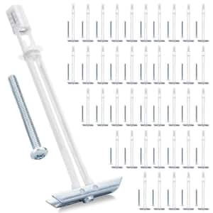 Heavy Duty Stainless Steel Drywall Anchors Kit with Bolts for 1/4 in. 20 Fastener Size for TV Mounting, White (42-Pack)