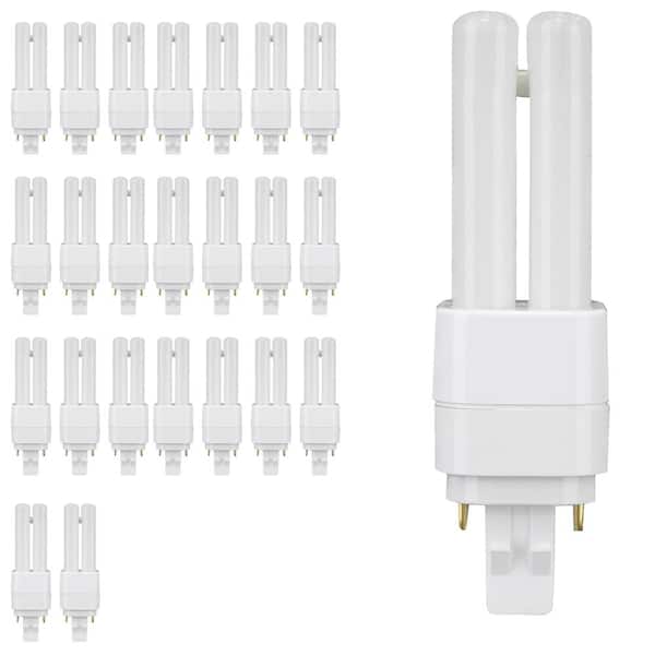 Feit Electric 13-Watt Equivalent PL Quad Tube CFLNI Bi-Pin Plugin GX23-2 Base CFL Replacement LED Light Bulb Soft White 2700K(24-Pack)