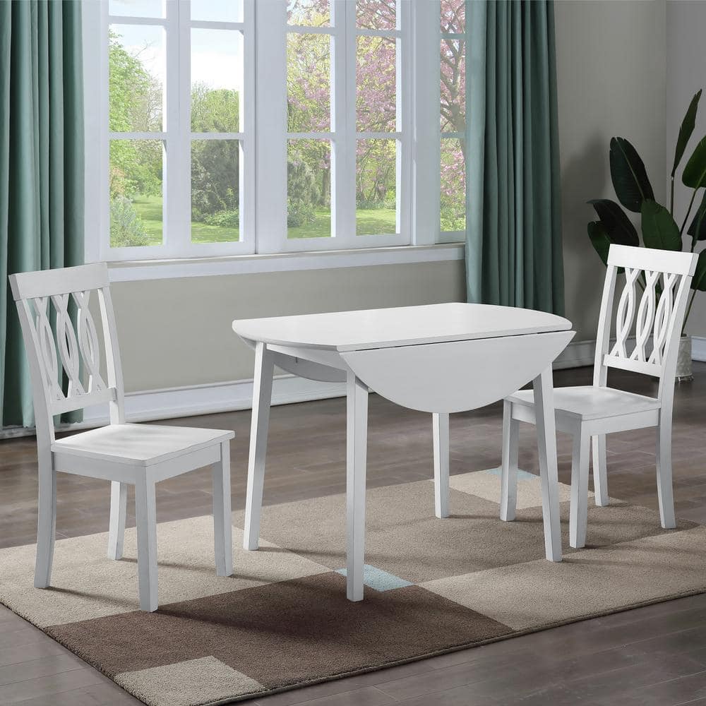 Naples White Wood High Back Side Chair Set