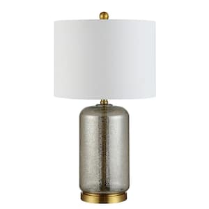 Novah 26 in. Silver Table Lamp with White Shade