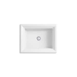 Artifacts 21 in. Rectangular Drop-In Bathroom Sink in White