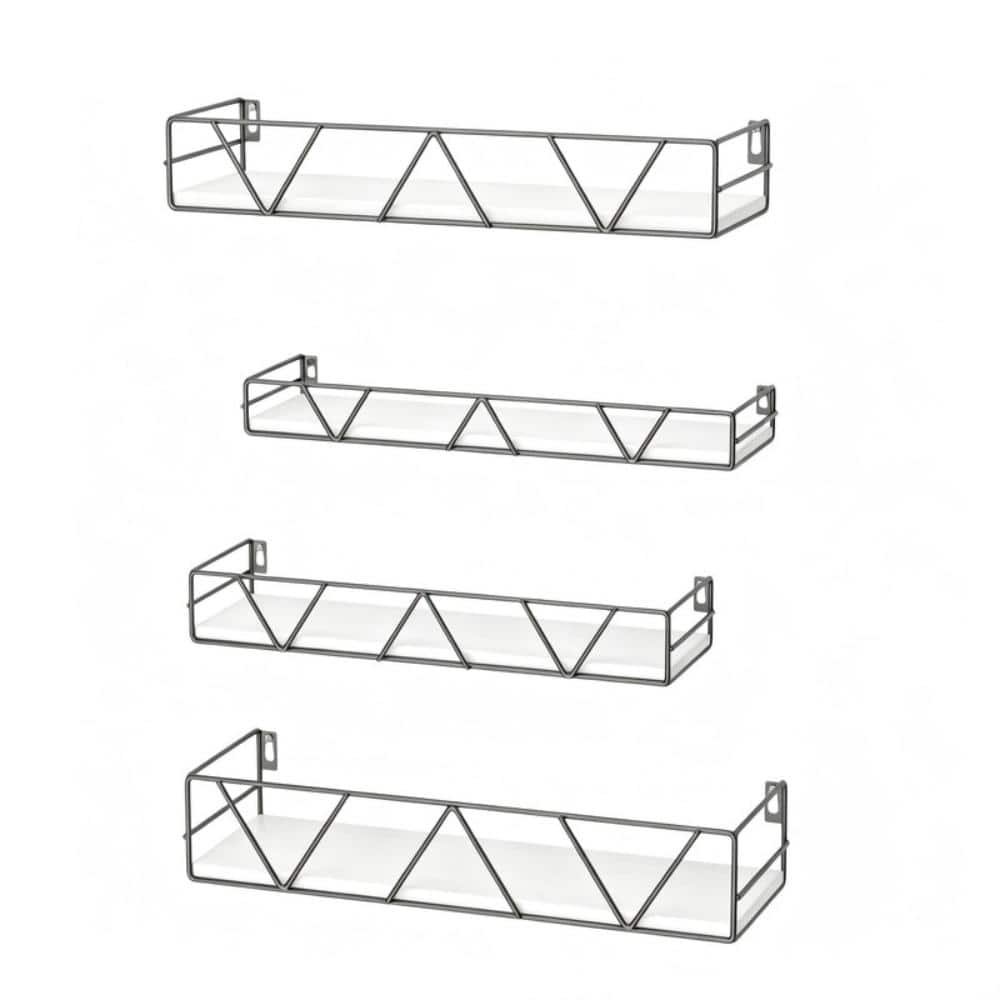16-in. W x 5.5-in. D x 3-in. H Gray Ready-to-Assemble Floating Shelf