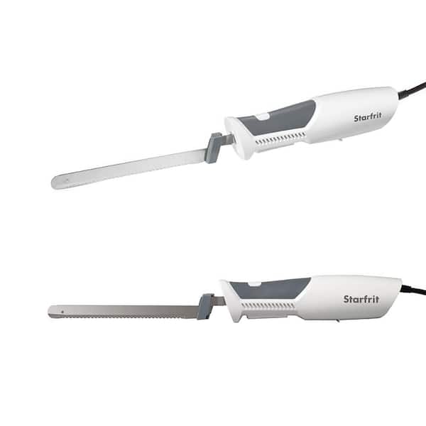 Starfrit 024765-006-0000 Electric Knife with Offset Blades, White