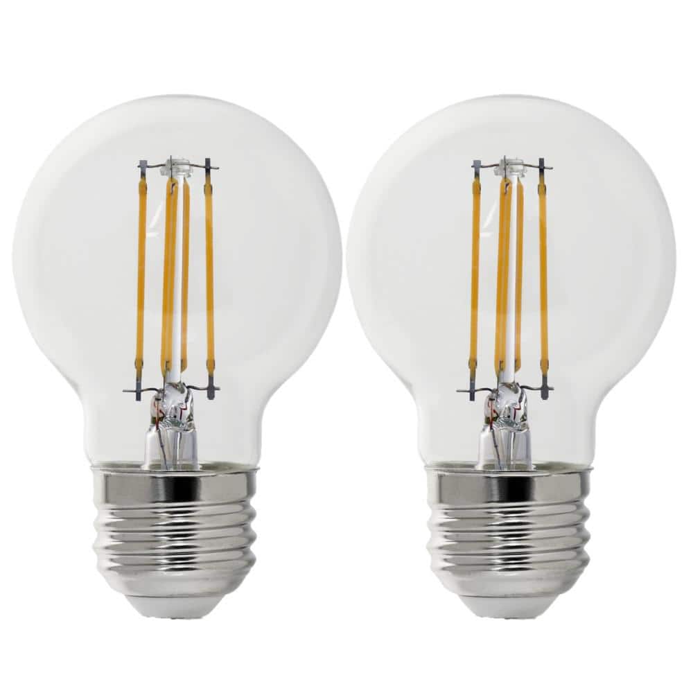 60-Watt Equivalent G16.5 Globe Dimmable Filament Clear Glass E26 LED Vintage Edison LIght Bulb, Daylight 5000K (2-Pack) price history on PriceWatchPro