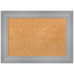 Flair Polished Nickel 21.88 in. x 15.88 in. Framed Corkboard Memo Board