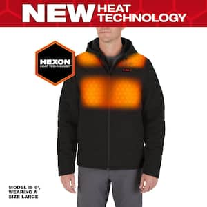 Men's Large M12 12-Volt Lithium-Ion Cordless Axis Black Heated Hooded Jacket Kit with 1-3.0Ah Battery and Charger