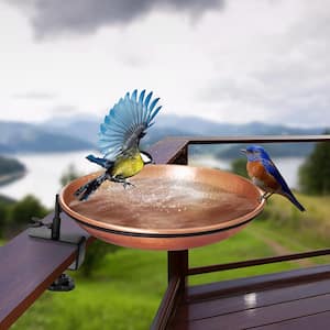 Pure Copper Bird Bath with Deck Mounted Stand