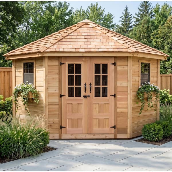 9 ft. x 9 ft. Penthouse Cedar Garden Shed
