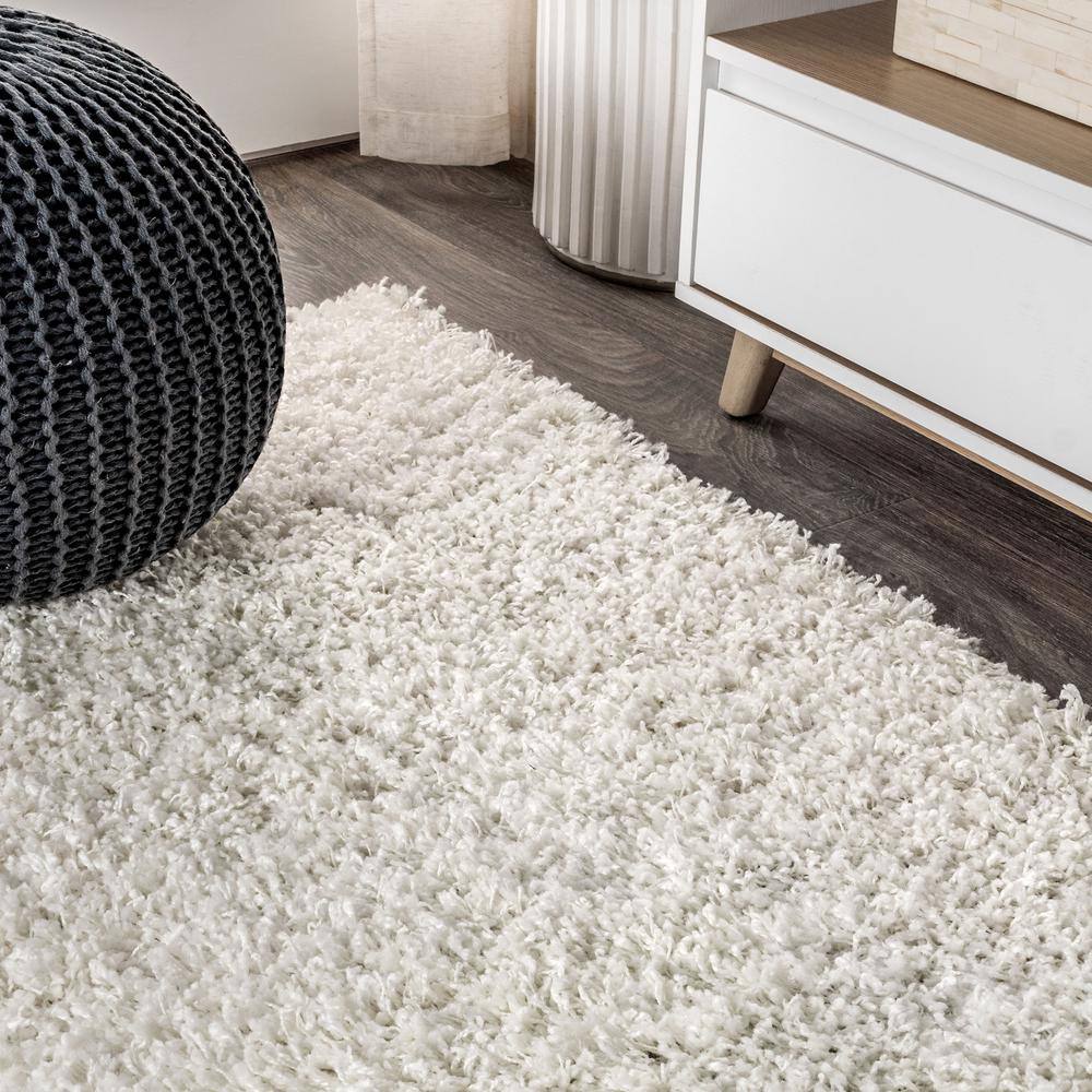 Mercer White Shag Plush Reversible Area Rug 3x5