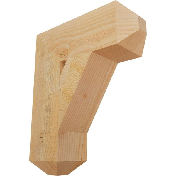 Ekena Millwork 6 in. x 22 in. x 18 in. Douglas Fir Traditional Craftsman Rough Sawn Bracket