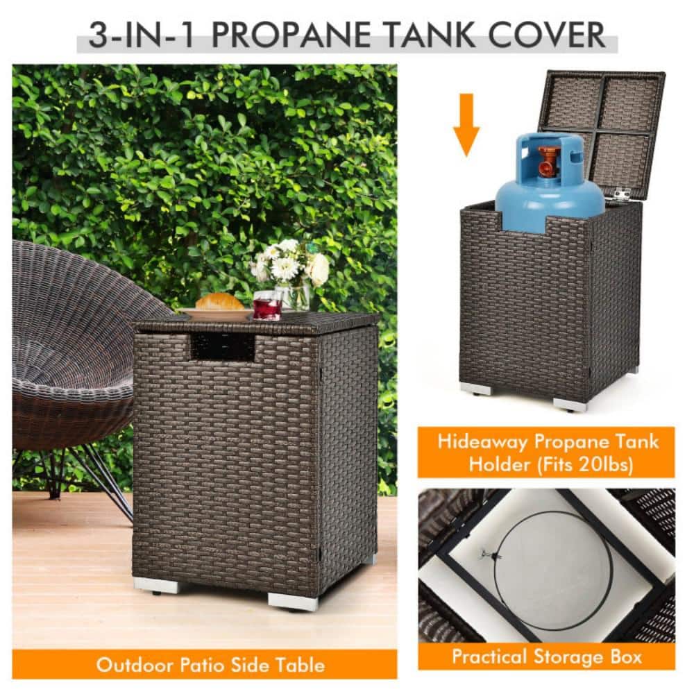 3-in-1 propane tank cover and side table.