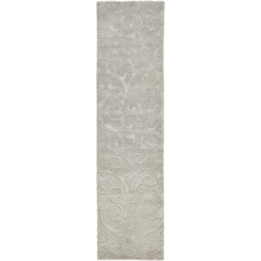 Floral Shag Carved Gray 2' 7 x 10' 0 Runner Rug price history on PriceWatchPro