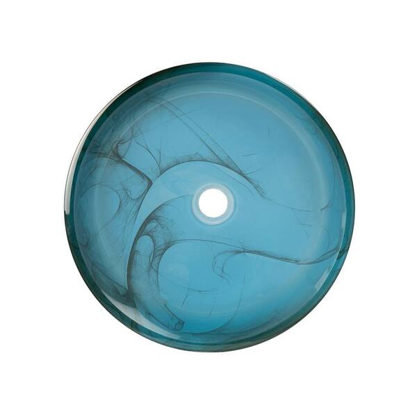 Eden Bath Mist Flat Bottom Glass Vessel Sink in Blue EB_GS51