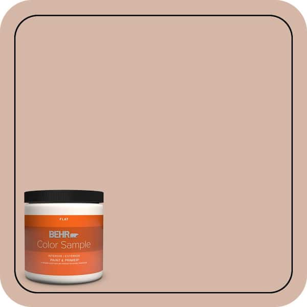 BEHR PREMIUM PLUS 8 oz. #S190-3 Sedona Pink Flat Interior/Exterior Paint & Primer Color Sample