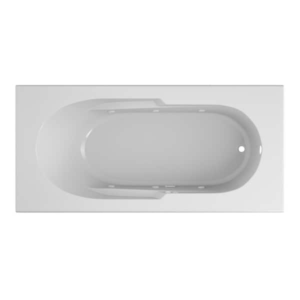 JACUZZI Signature 72 in. x 36 in. Rectangular Whirlpool Bathtub with Right Drain in White