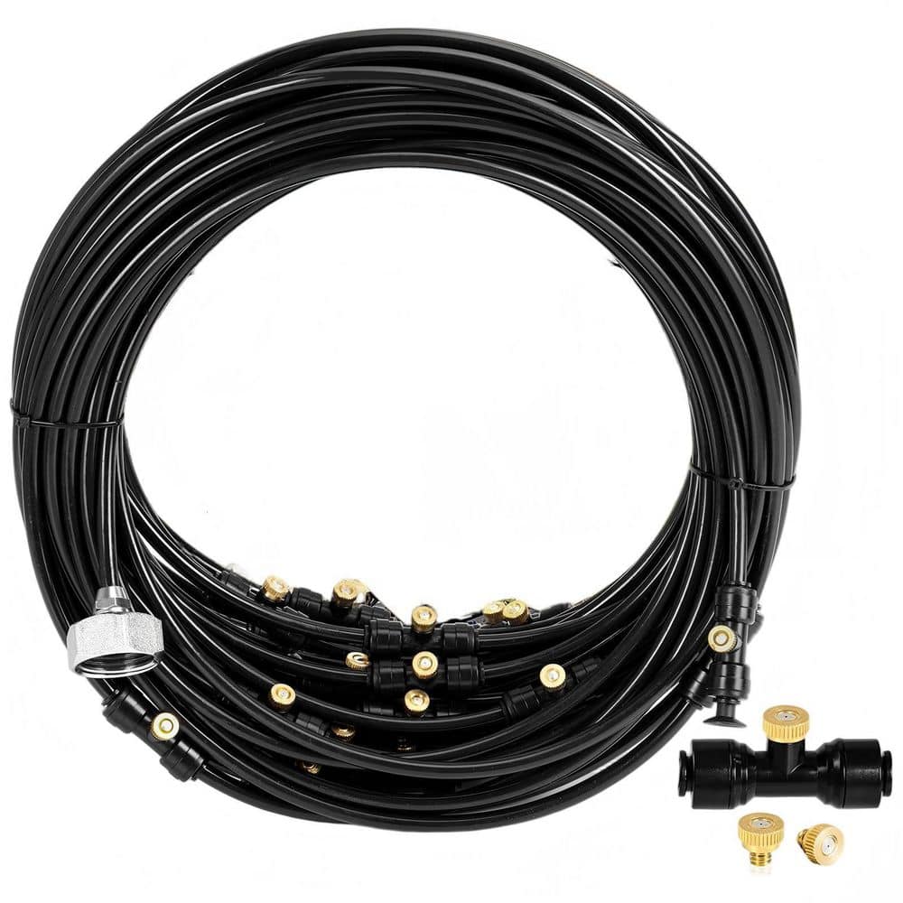 Misters for Outside Patio, 75 ft. Misting Cooling System with Brass Nozzles and 3/4 in. Adapter for Patio Cooling price history on PriceWatchPro