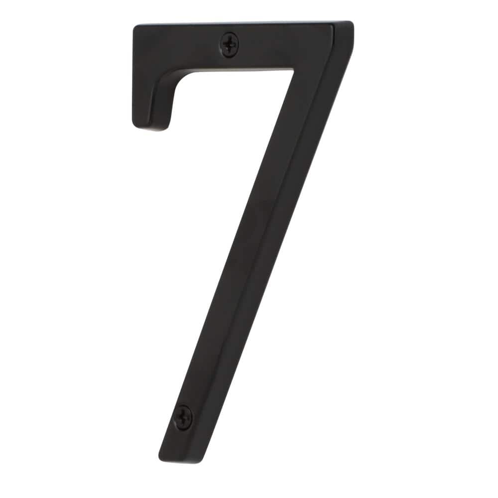 4-Inch Black Zinc Alloy Modern House Number 7