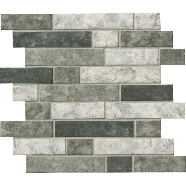 11.81 in. x 11.81 in. x 6 mm Urban Tapestry Interlocking Matte Glass Mesh-Mounted Mosaic Tile (0.98 sq. ft.) 11.81 in. x 11.81 in. x 6 mm Urban Tapestry Interlocking Matte Glass Mesh-Mounted Mosaic Tile (0.98 sq. ft.)