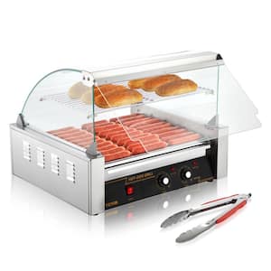 Hot Dog Roller 11 Rollers 30 Hot Dogs Capacity Stainless Sausage Grill Cooker Machine, ETL Certified