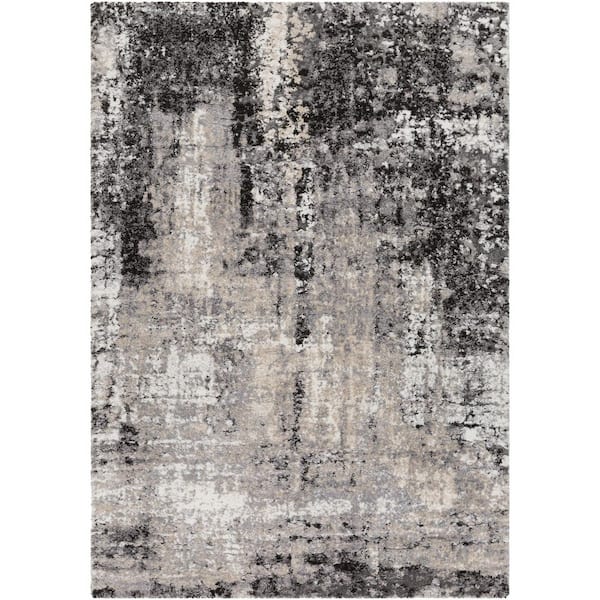 Tuscany Charcoal Modern Abstract 6 ft. 7 in. x 9 ft. 6 in. Area Rug