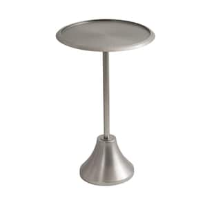 Sanzo 15.00 in. Silver Round Metal End Table