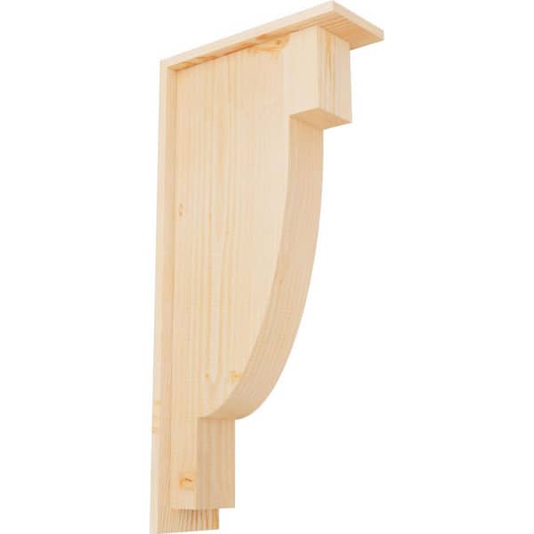 Ekena Millwork 5-1/2 in. x 14 in. x 30 in. Douglas Fir Alpine Smooth Corbel with Backplate