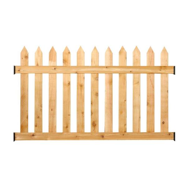 Outdoor Essentials 3 1 2 Ft H X 6 Ft W Cedar Spaced Picket Routed Fence Panel Kit 217784 The Home Depot Outdoor Essentials 3 1 2 Ft H X 6 Ft W Cedar Spaced Picket Routed Fence Panel Kit 217784 The Home Depot