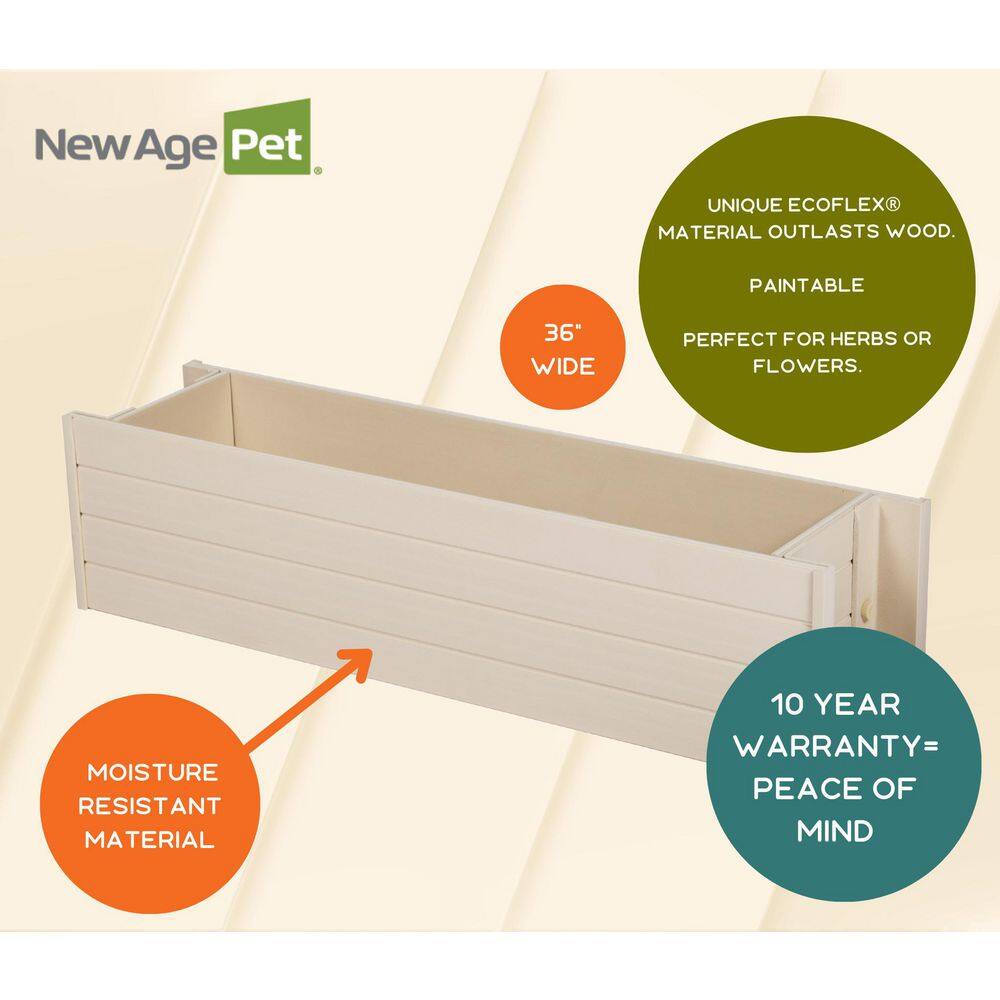 Beige 36" Composite Outdoor Window Box Planter