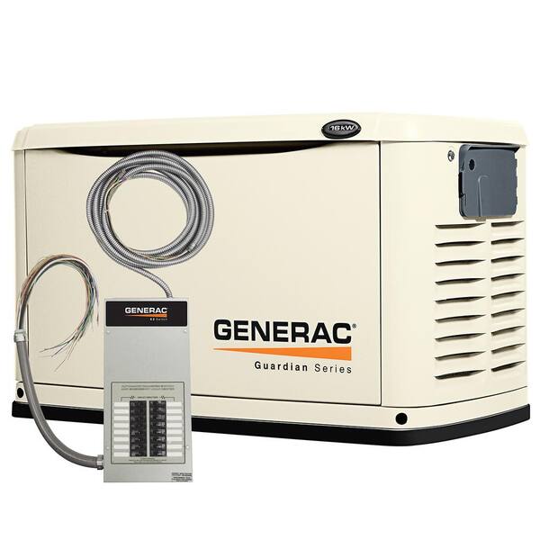 Generac 16,000-Watt Air Cooled Automatic Standby Generator with 100 Amp 16-Circuit Pre-Wired Transfer Switch