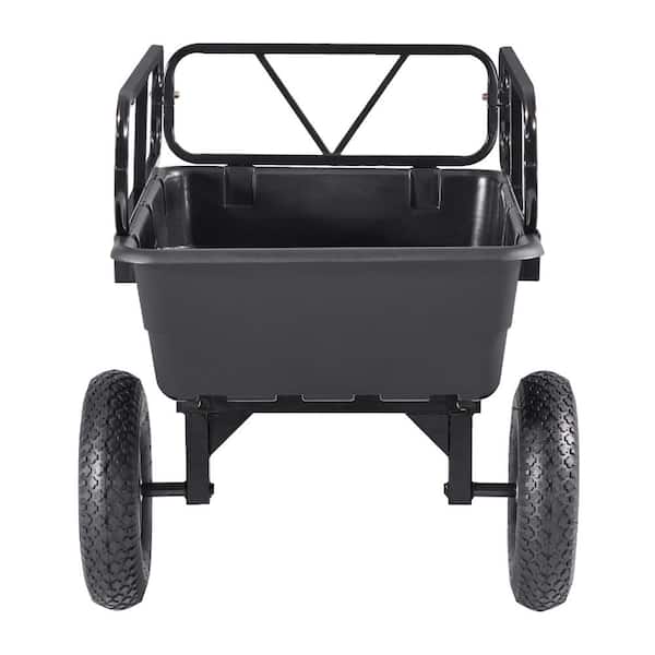 10 cu. ft. Garden Utility Trailer 500 lb., Poly Dump Cart 16 in. Tires for ATV UTV Lawn Mower