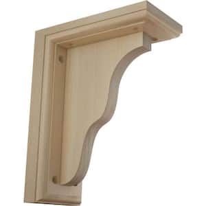 3-1/2 in. x 7 in. x 9 in. Rubberwood Hamilton Traditional Bracket