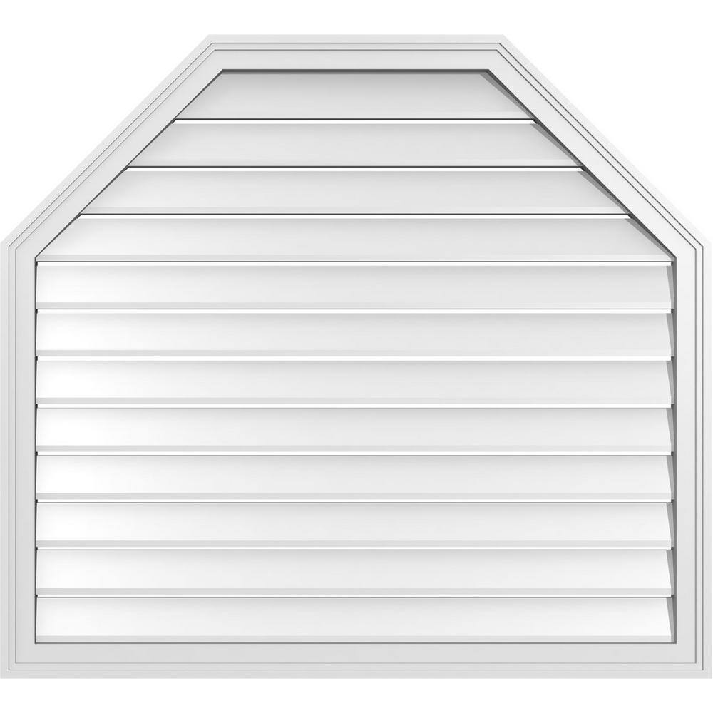 42 in. x 38 in. Octagonal Top Surface Mount PVC Gable Vent: Functional with Brickmould Frame price history on PriceWatchPro
