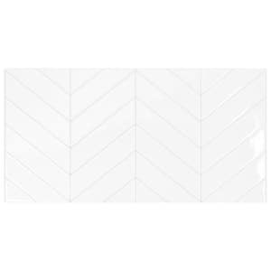 Blok Chevron White 22.56 in. x 11.58 in. Vinyl Peel and Stick Tile (3.57 sq. ft./2-pack)