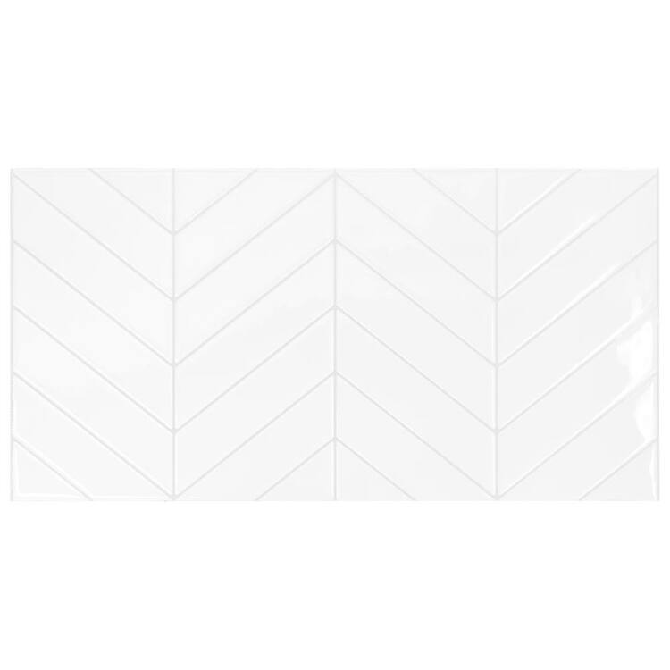 smart tiles Blok Chevron White 22.56 in. x 11.58 in. Vinyl Peel and Stick Tile (3.57 sq. ft./2-pack)