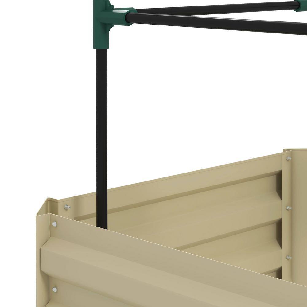 Green Galvanized Steel Raised Garden Bed with Safety Edging