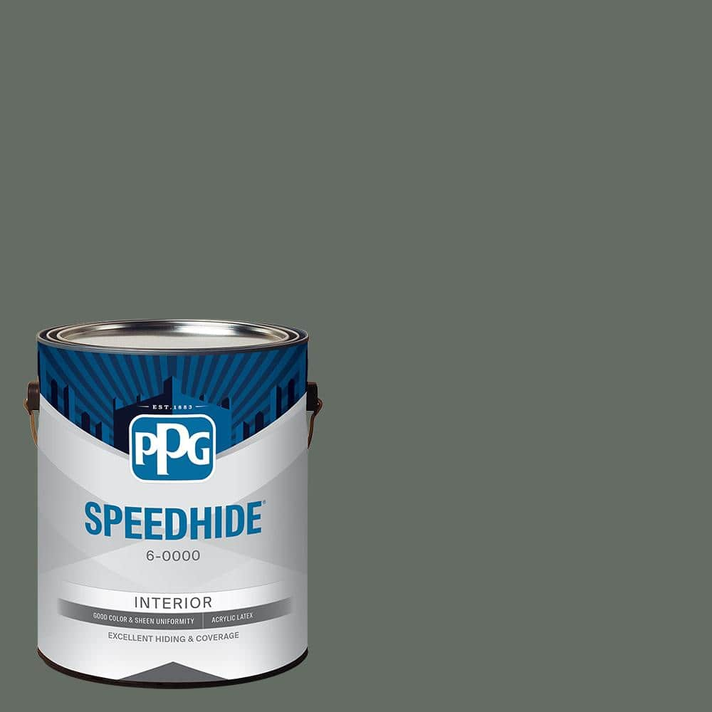 SPEEDHIDE 1 Gal PPG1033 6 Gunmetal Gray Semi Gloss Interior Paint PPG1033 6SH 1SG The Home Depot