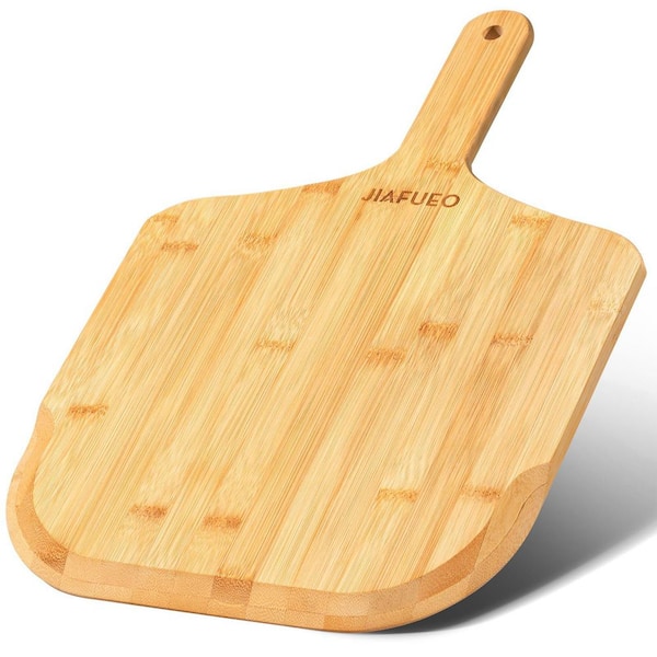 Natural Bamboo Square Pizza Peel-Wooden Paddle for Homemade Baking and Serving