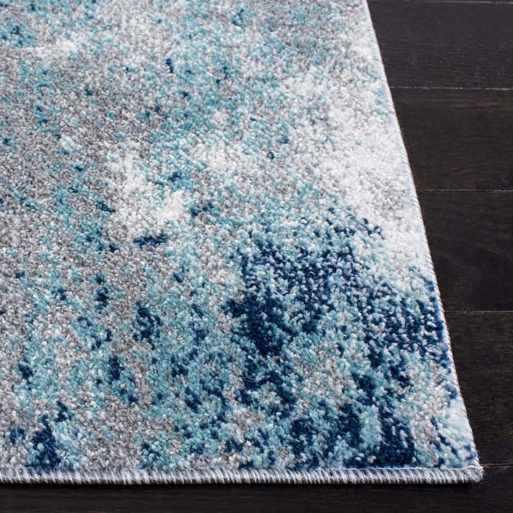 Abstract Blue Elegance 8' x 10' Synthetic Area Rug