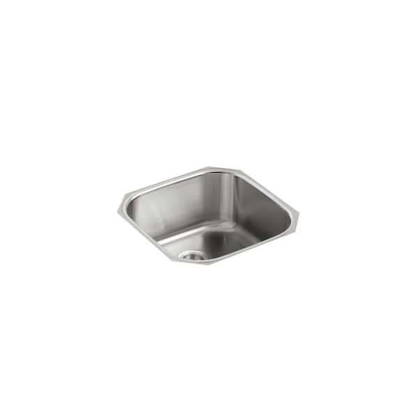 KOHLER Undertone Undercounter Undermount Stainless Steel 20 in. Single Basin Kitchen Sink