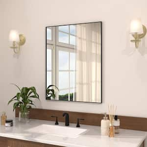 Sight 24 in. W. x 30 in. H Rectangular Framed Wall Bathroom Vanity Mirror in Matte Black