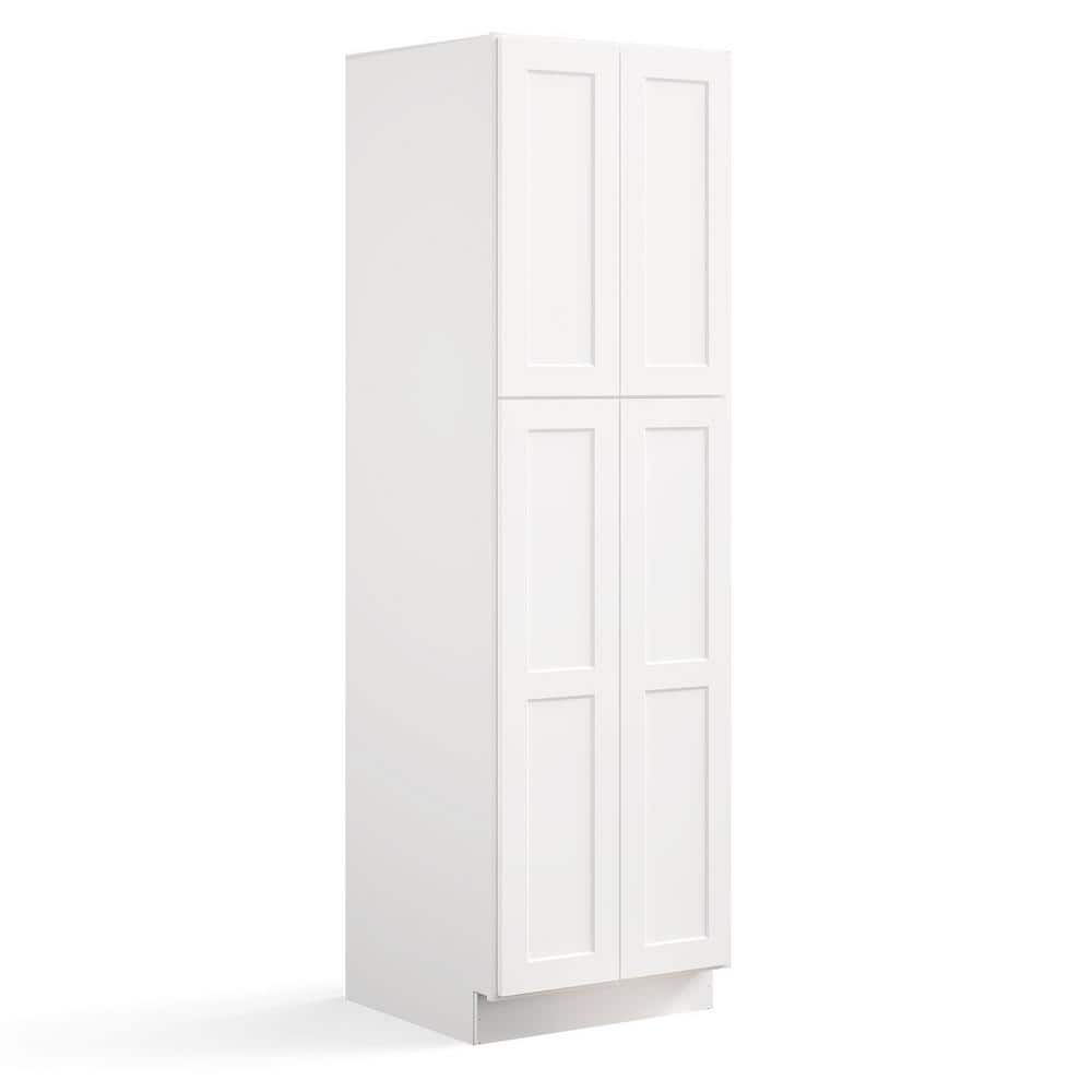 30 in. W x 24 in. D x 96 in. H in Shaker White Plywood Ready to Assemble Floor Wall Pantry Kitchen Cabinet price history on PriceWatchPro