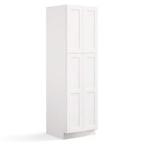 30 in. W x 24 in. D x 96 in. H in Shaker White Plywood Ready to Assemble Floor Wall Pantry Kitchen Cabinet